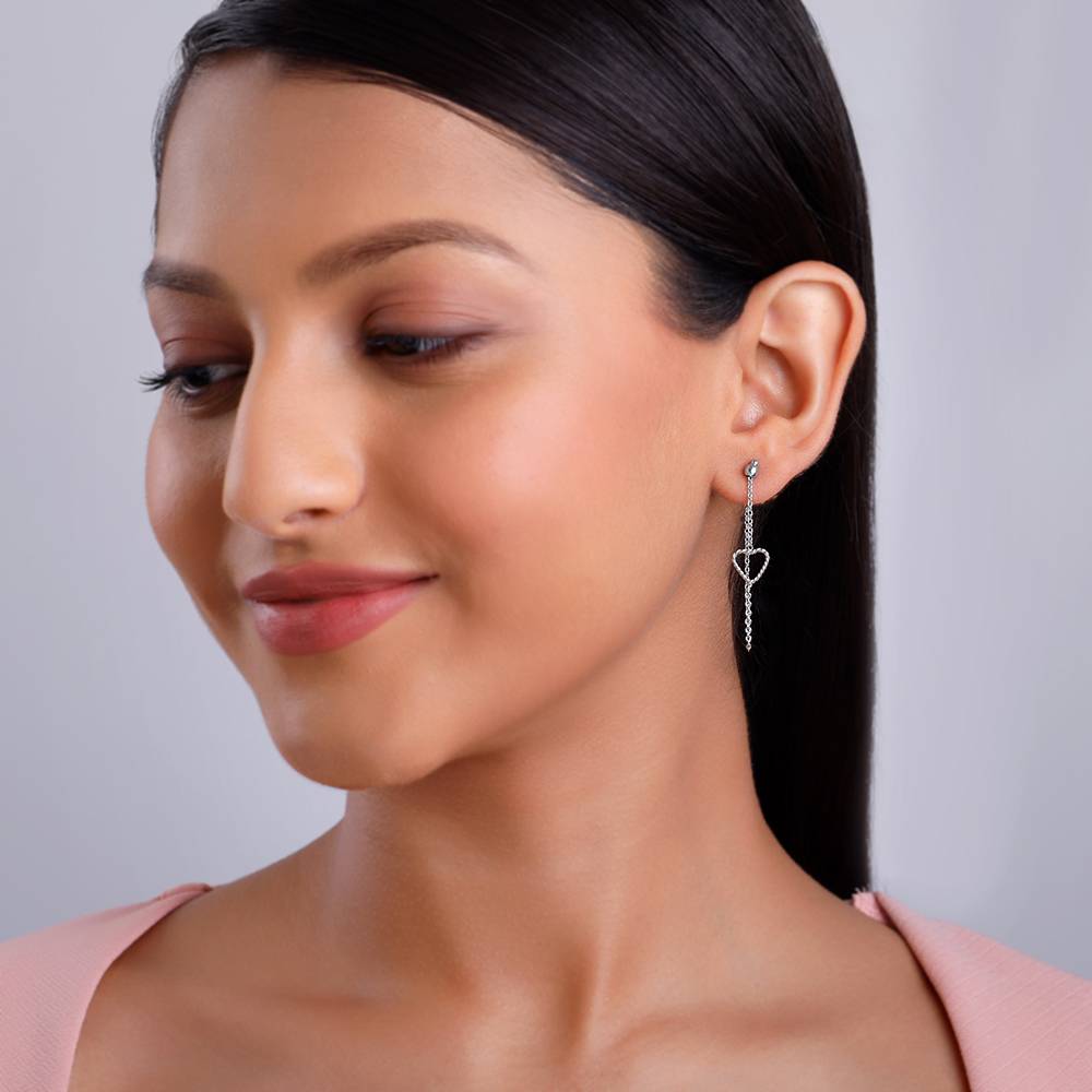 925 Silver Trendy Love Earrings : ER03116