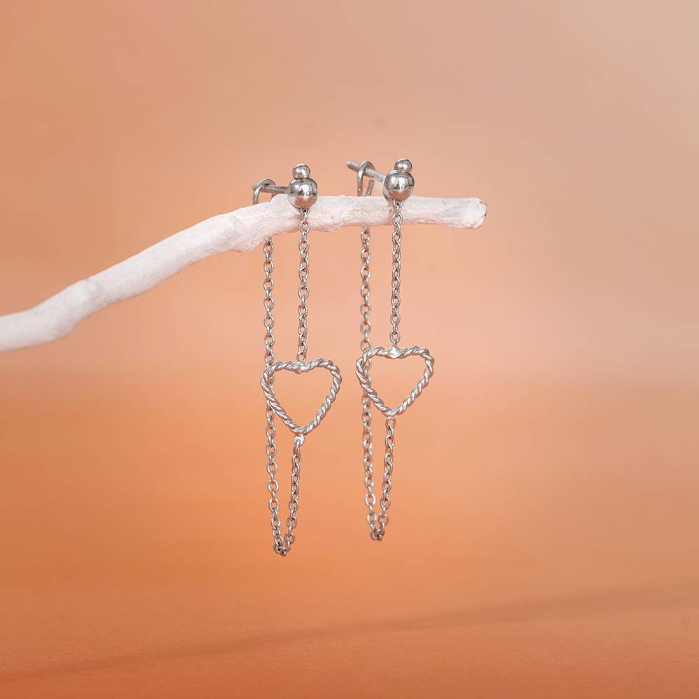 925 Silver Trendy Love Earrings : ER03116