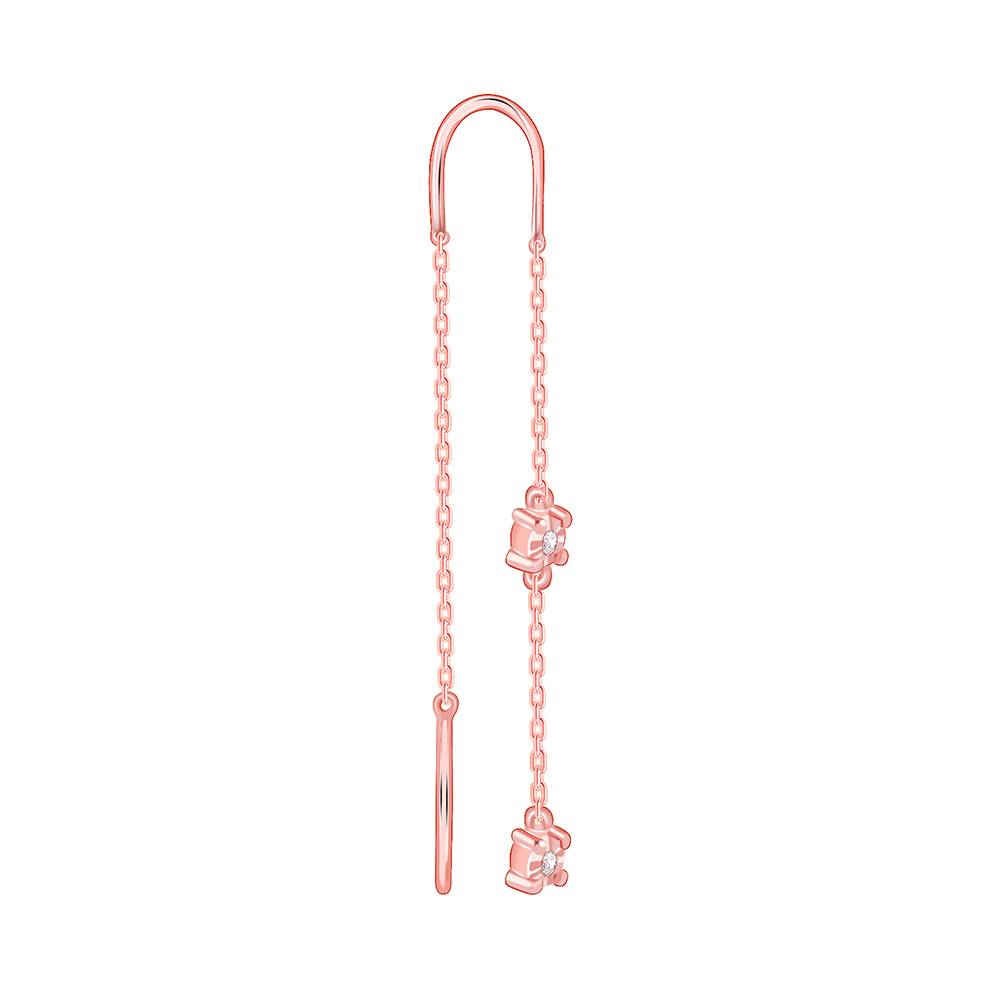 925 Rose Gold Classic Sui Dhaga Earrings : ER03123