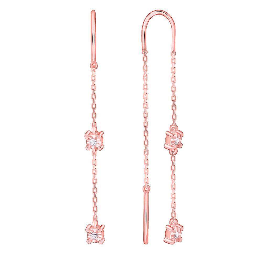 925 Rose Gold Classic Sui Dhaga Earrings : ER03123