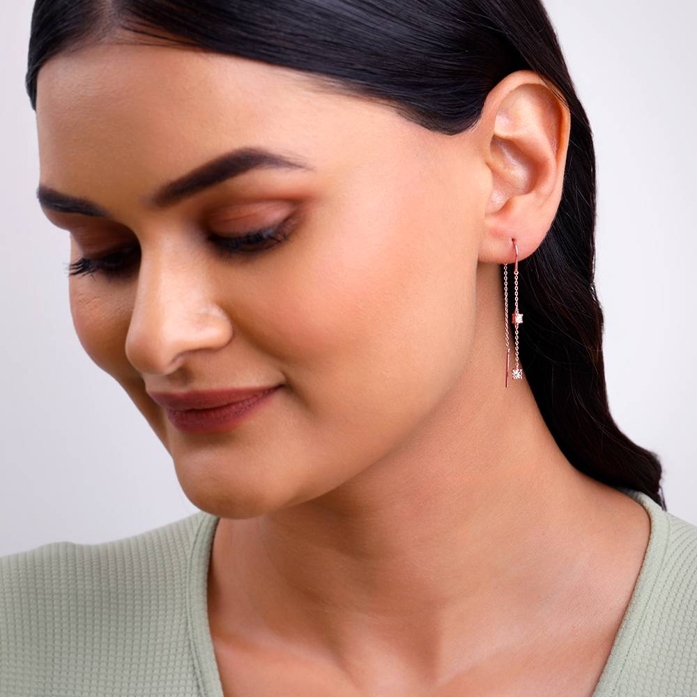 925 Rose Gold Classic Sui Dhaga Earrings : ER03123