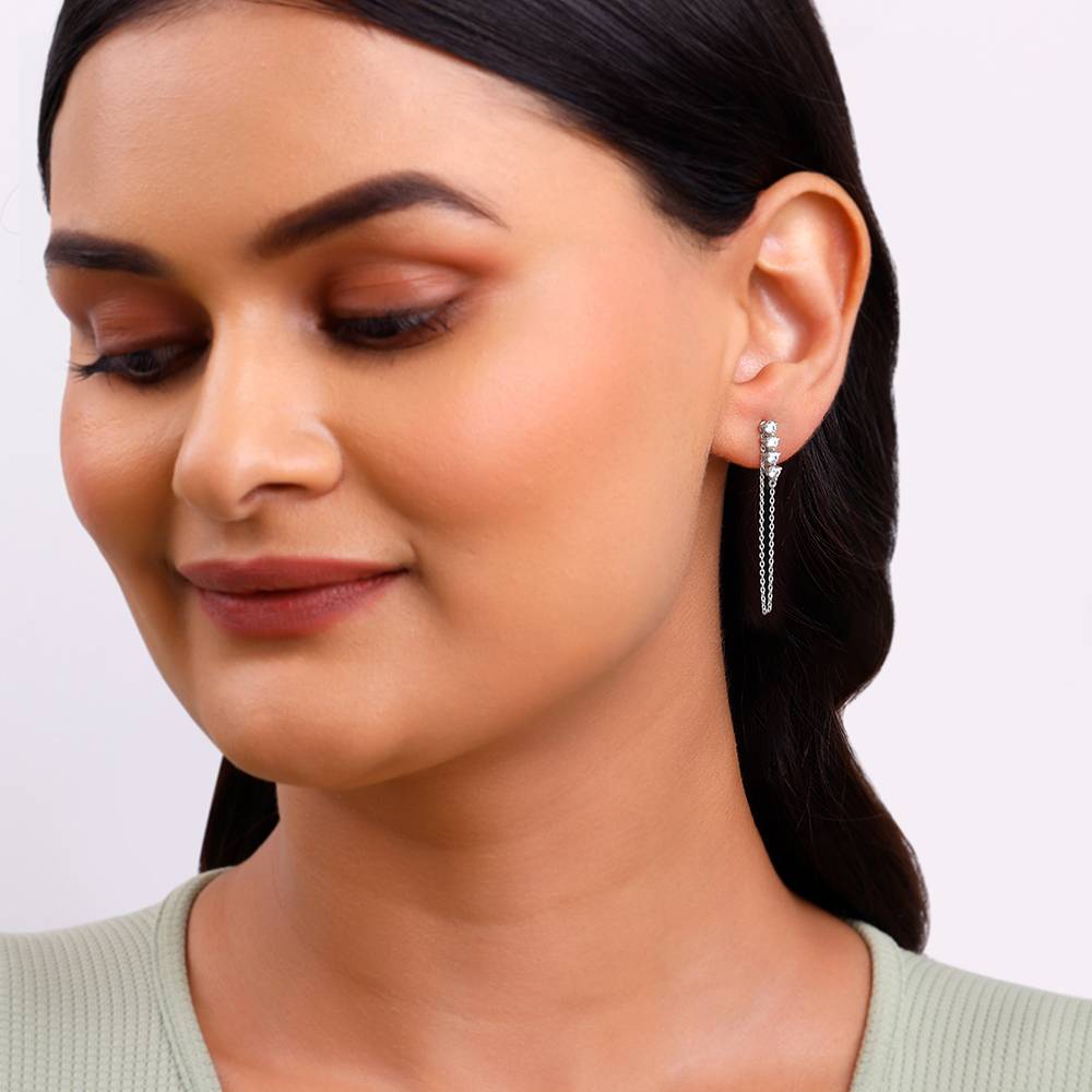 925 Silver Evangeline Dangler Earrings : ER03124