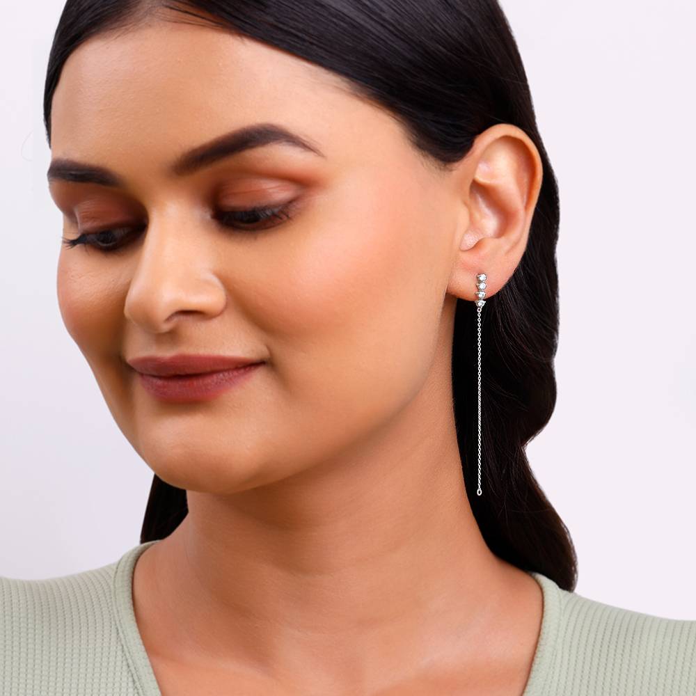 925 Silver Evangeline Dangler Earrings : ER03124