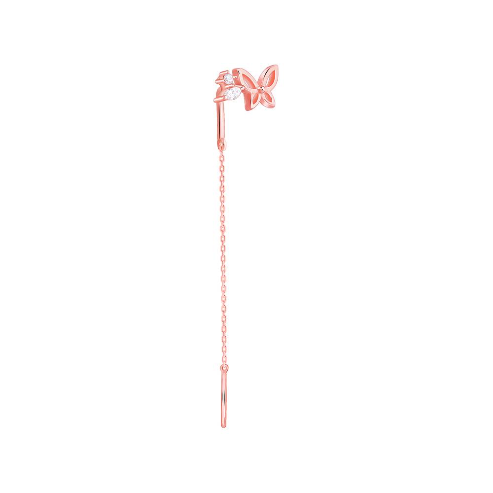 925 Rose Gold Butterfly Sui Dhaga Earrings : ER03125