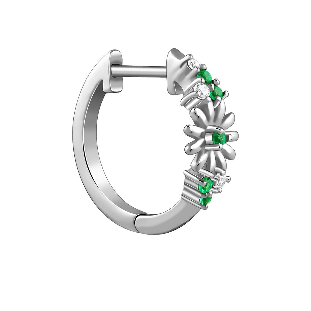925 Silver Dreamy Flower Hoop Earrings : ER03126