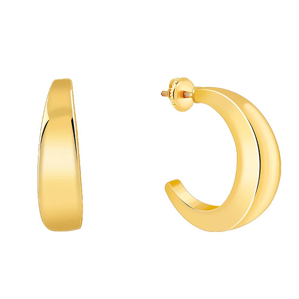 925 Silver Golden Half Moon Earrings : ER03135