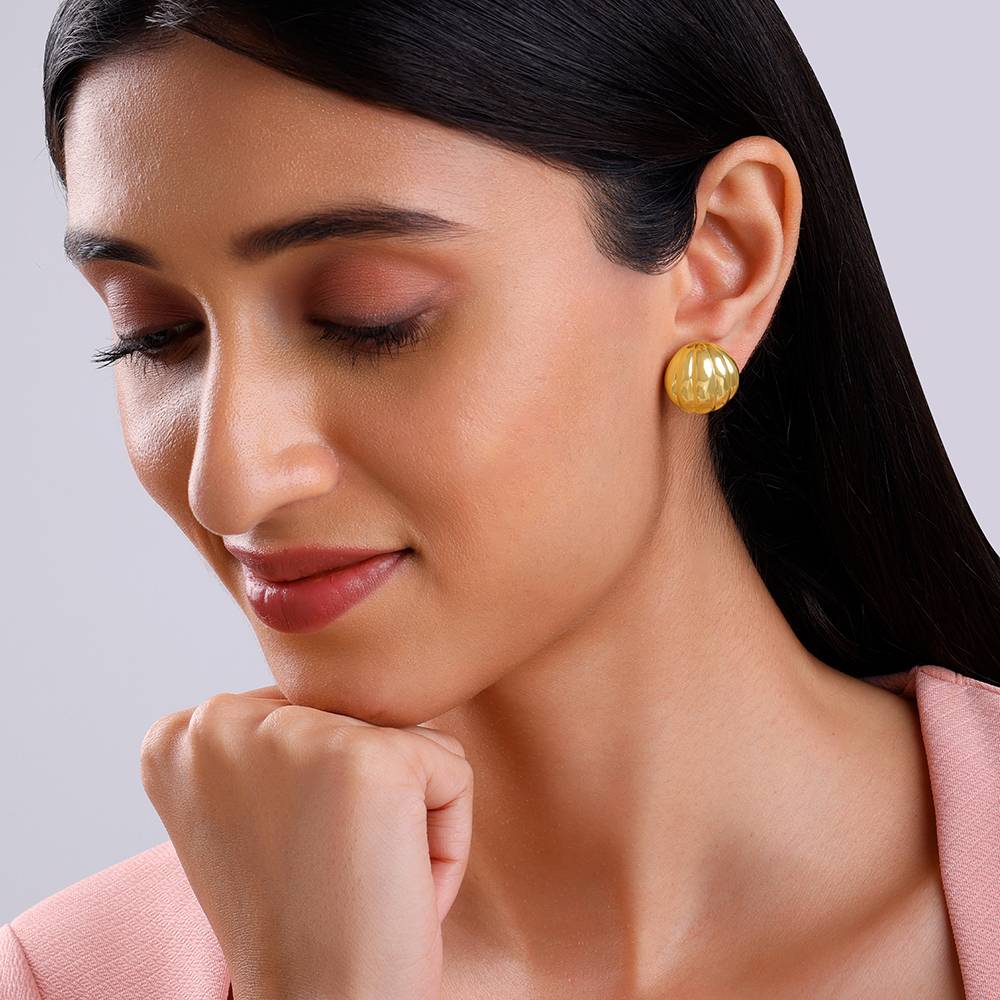 925 Silver Golden Royal Reign Earrings : ER03137