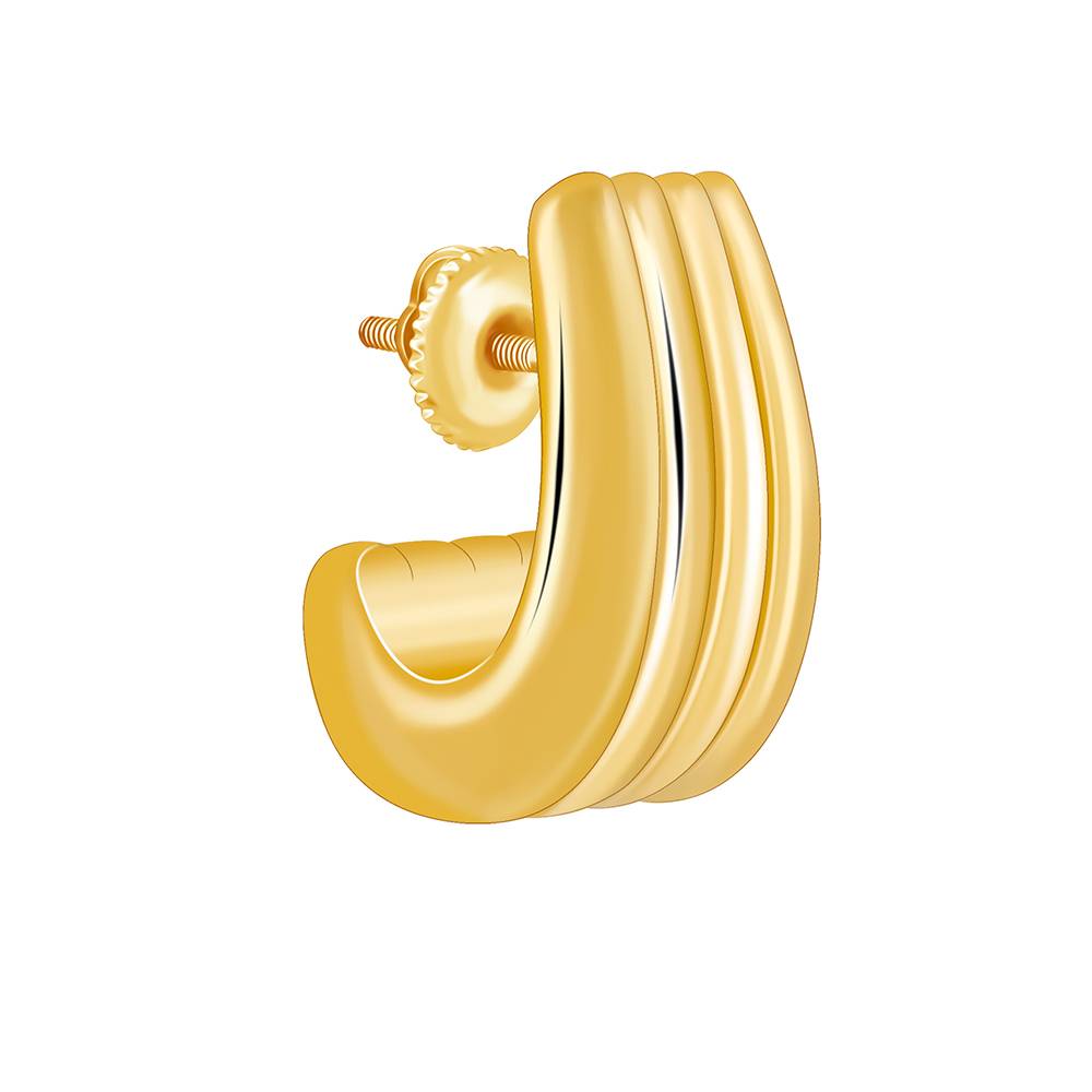 925 Silver Golden Maven J Stud Earrings : ER03138