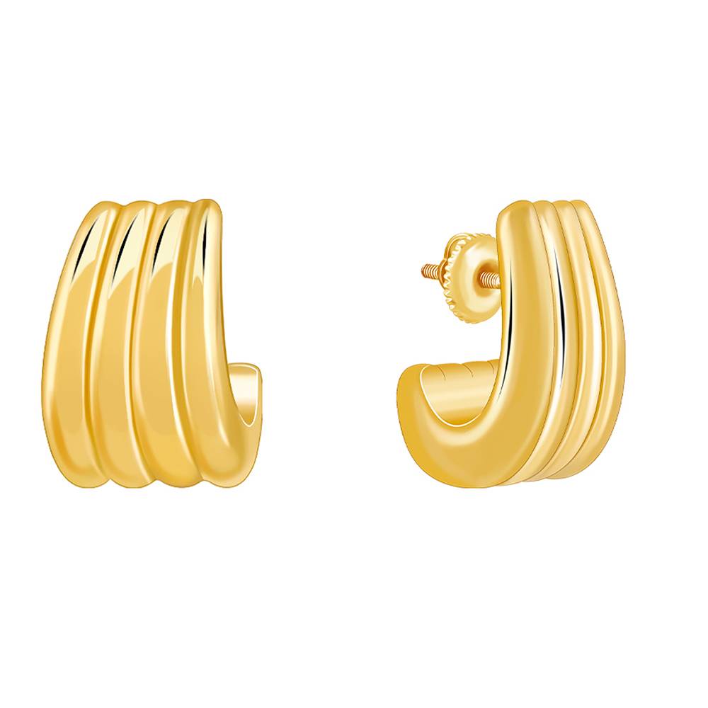 925 Silver Golden Maven J Stud Earrings : ER03138