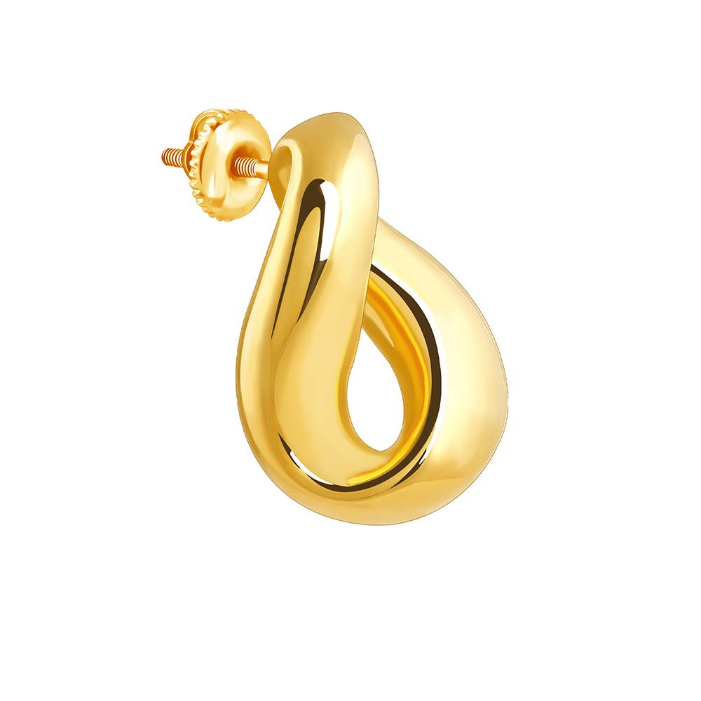 925 Silver Golden Twisted Loop Earrings : ER03139
