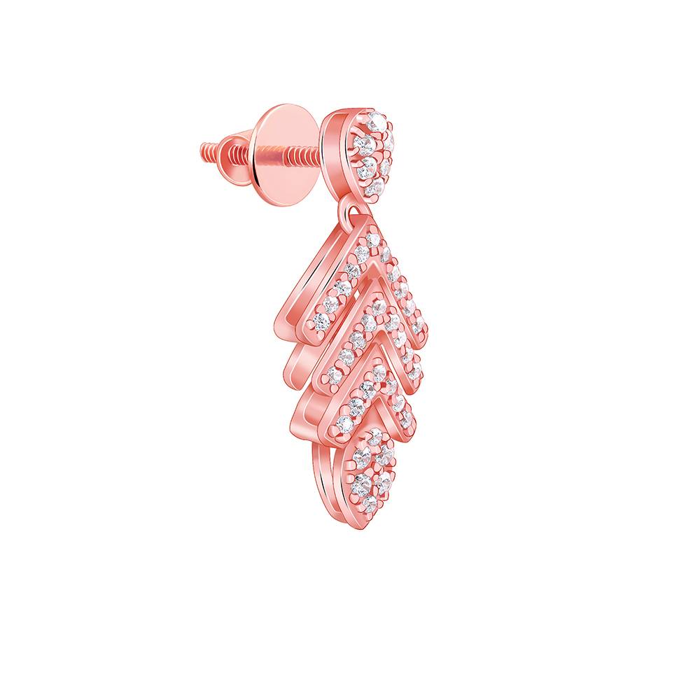 925 Rose Gold Belle Leaf Earrings : ER03149