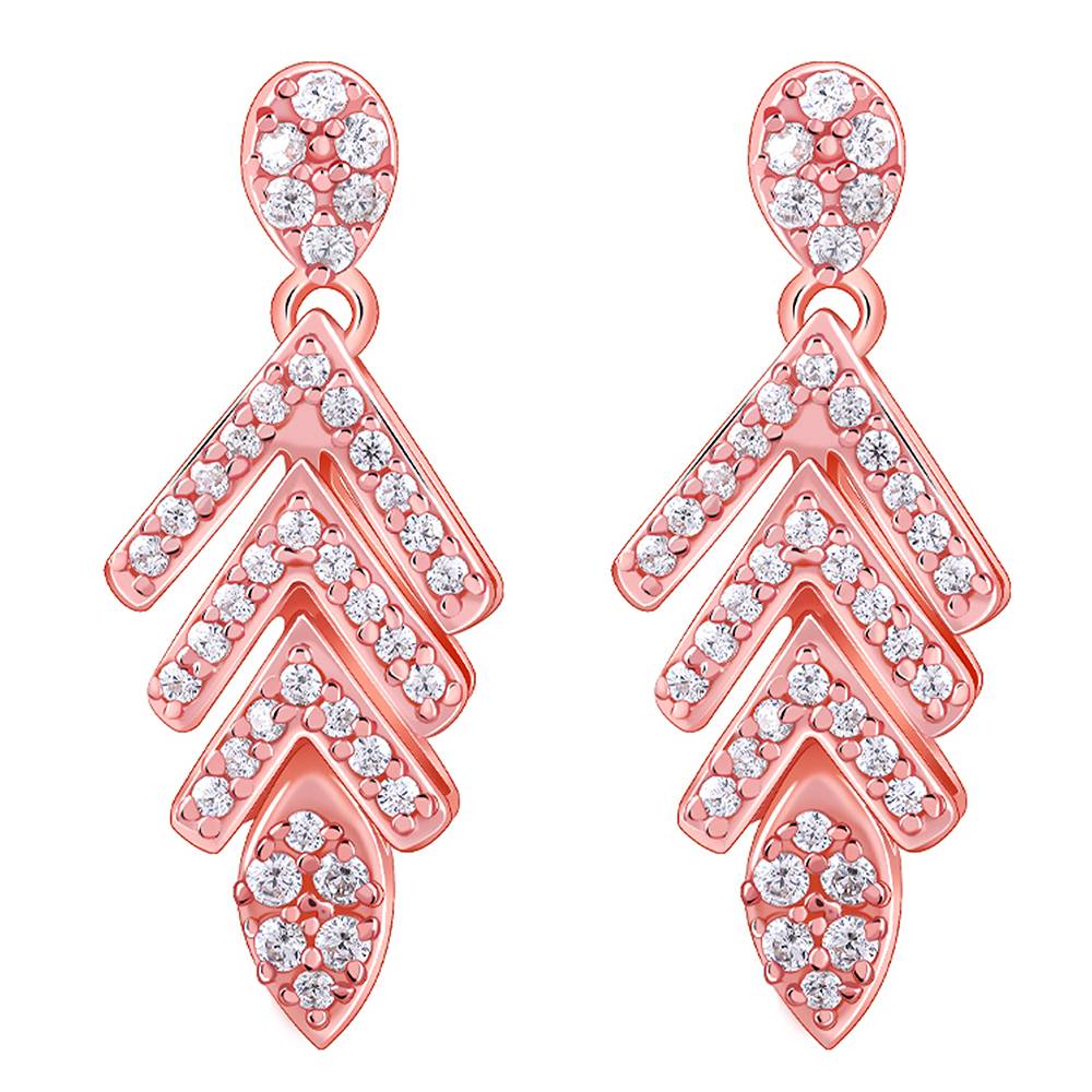 925 Rose Gold Belle Leaf Earrings : ER03149