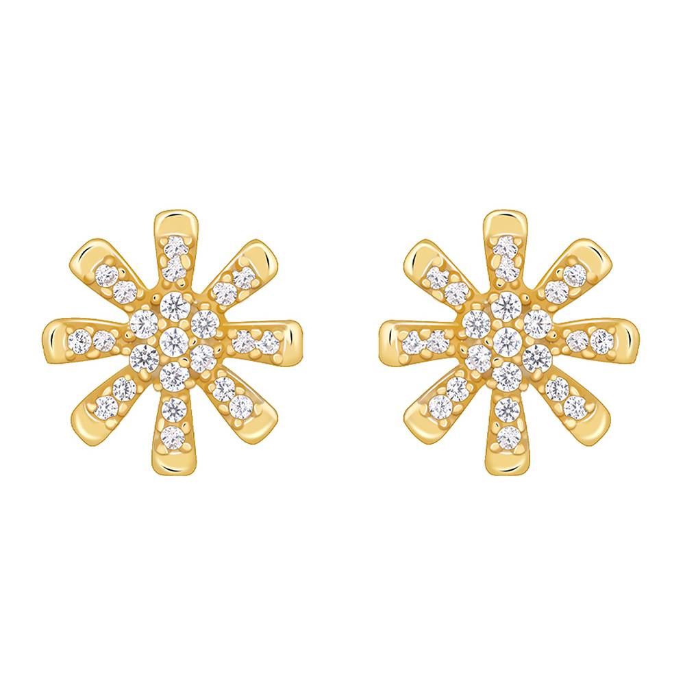 925 Golden Floret Embrace Studs : ER03150