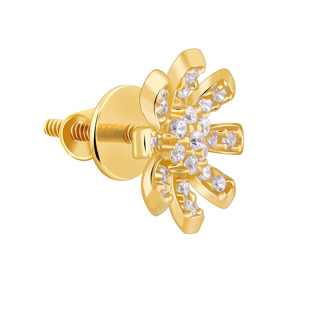 925 Golden Floret Embrace Studs : ER03150