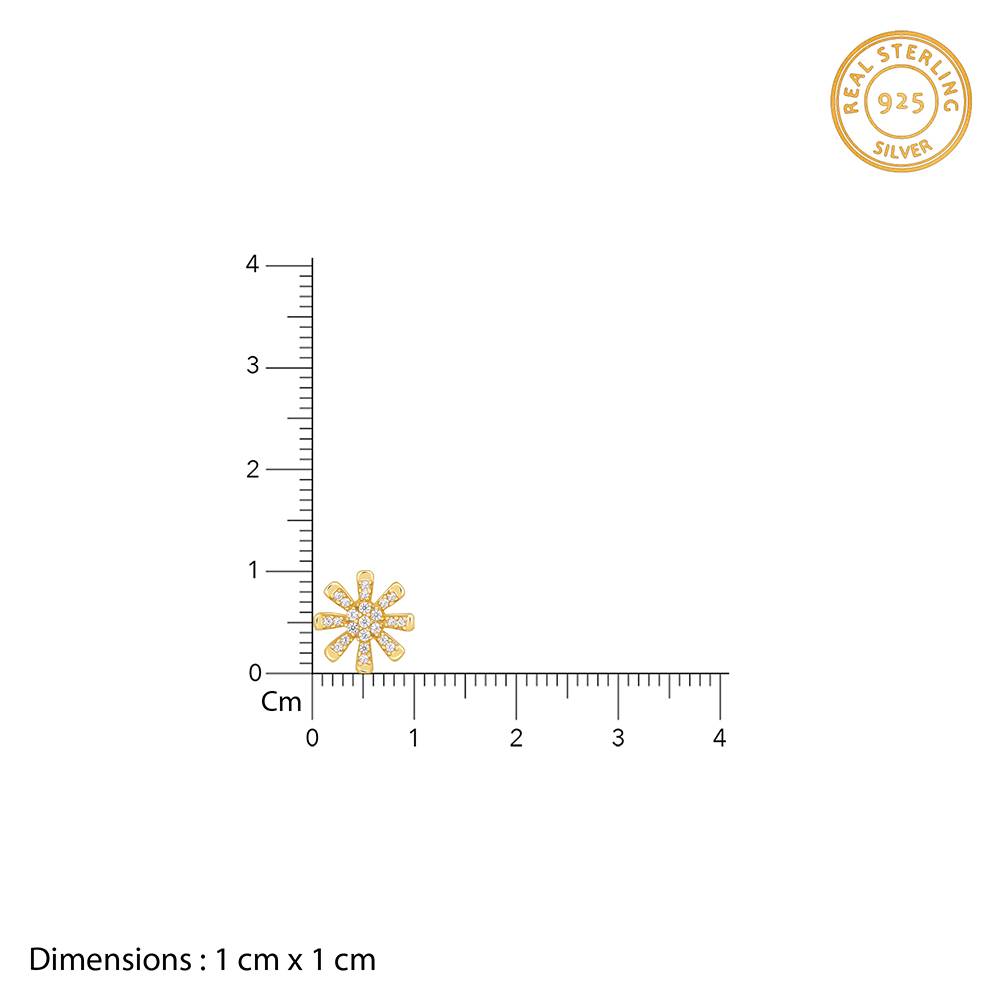 925 Golden Floret Embrace Studs : ER03150