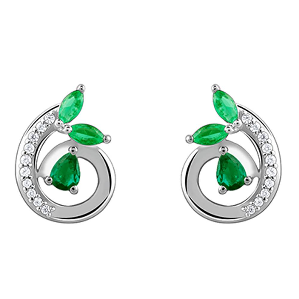 925 Silver Gracious Leaf Studs : ER03151