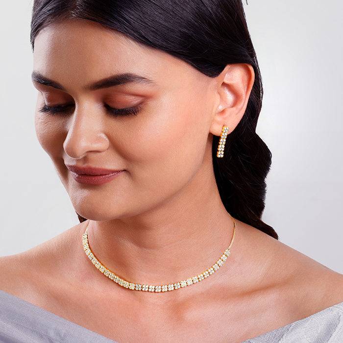 Giva 925 Silver Golden Emma Set : ER03167PD02918