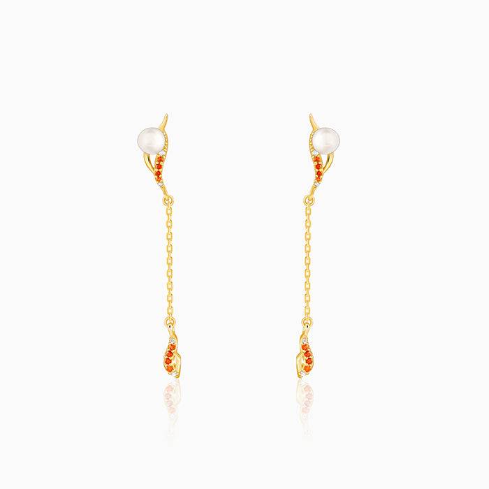 925 Silver Golden Aine Earrings| Drops To Gift Women & Girls : ER03208