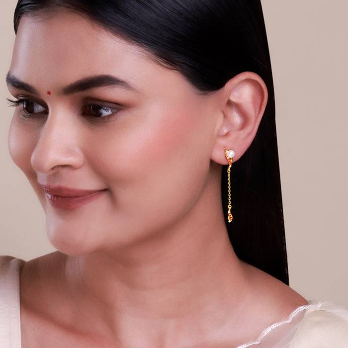 925 Silver Golden Aine Earrings| Drops To Gift Women & Girls : ER03208