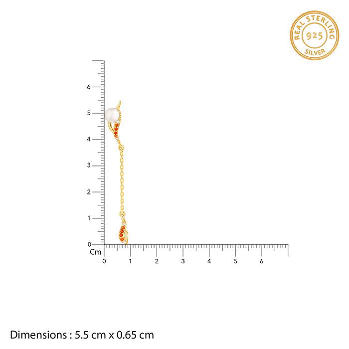 925 Silver Golden Aine Earrings| Drops To Gift Women & Girls : ER03208