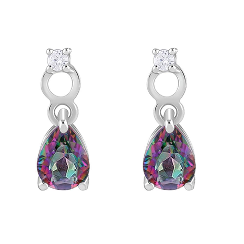 925 Silver Mystic Topaz Earrings| Drops To Gift Women & Girls : ER03231