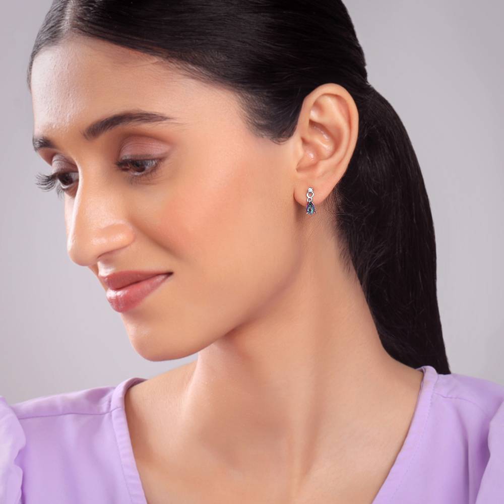 925 Silver Mystic Topaz Earrings| Drops To Gift Women & Girls : ER03231