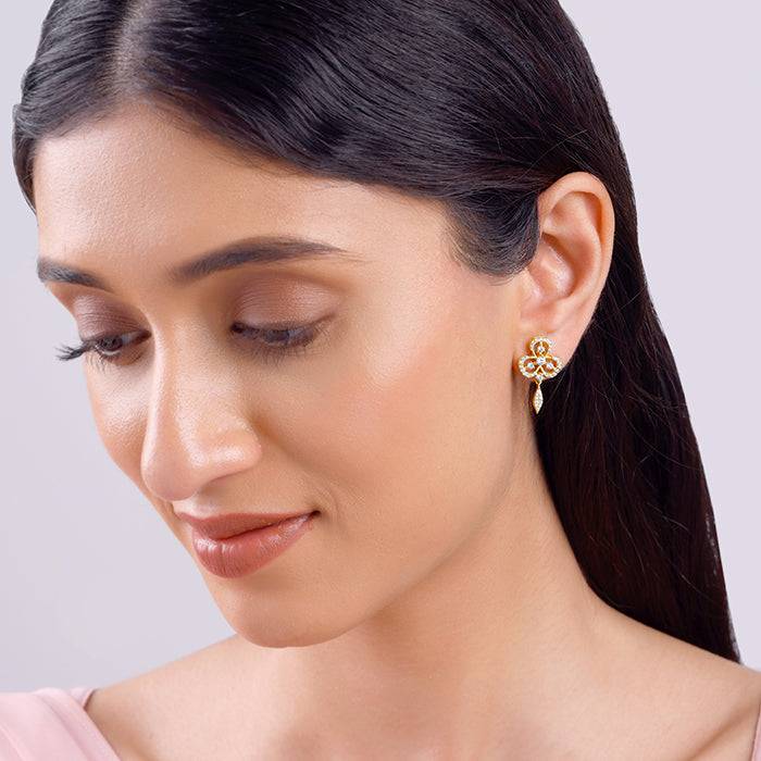 925 Silver Golden Aurora Elegance Earring| Drops To Gift Women & Girls : ER03260