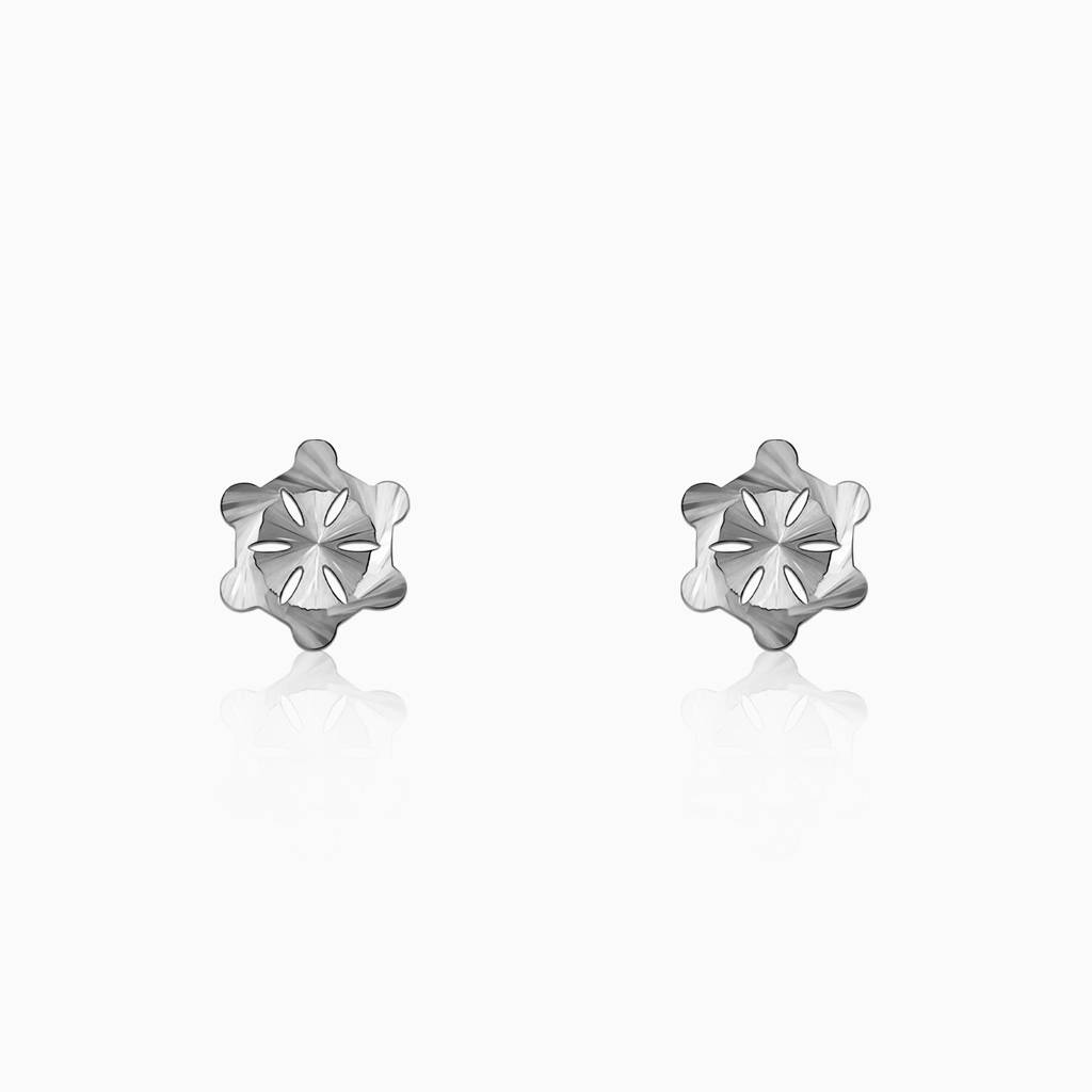 Silver Flower Stud Earrings : ER0327