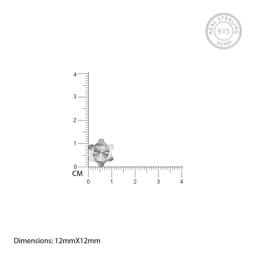 Silver Flower Stud Earrings : ER0327