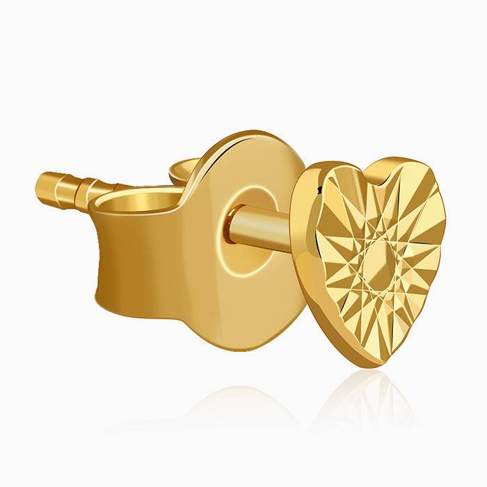 925 Silver Golden Heart Stud Earrings| Drops To Gift Women & Girls : ER03398