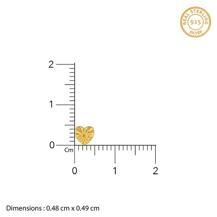 925 Silver Golden Heart Stud Earrings| Drops To Gift Women & Girls : ER03398