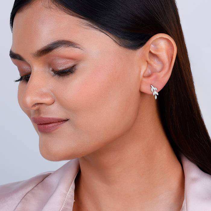 Silver Leaf Earrings : ER034