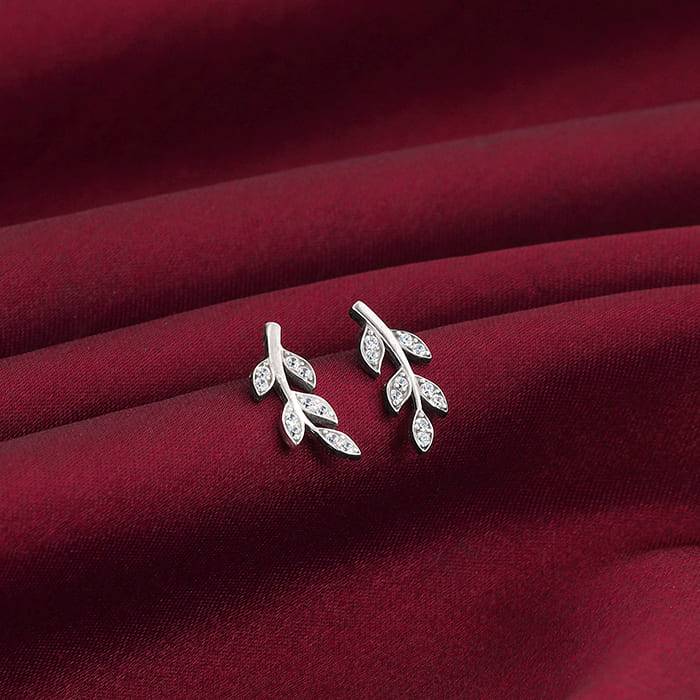 Silver Leaf Earrings : ER034