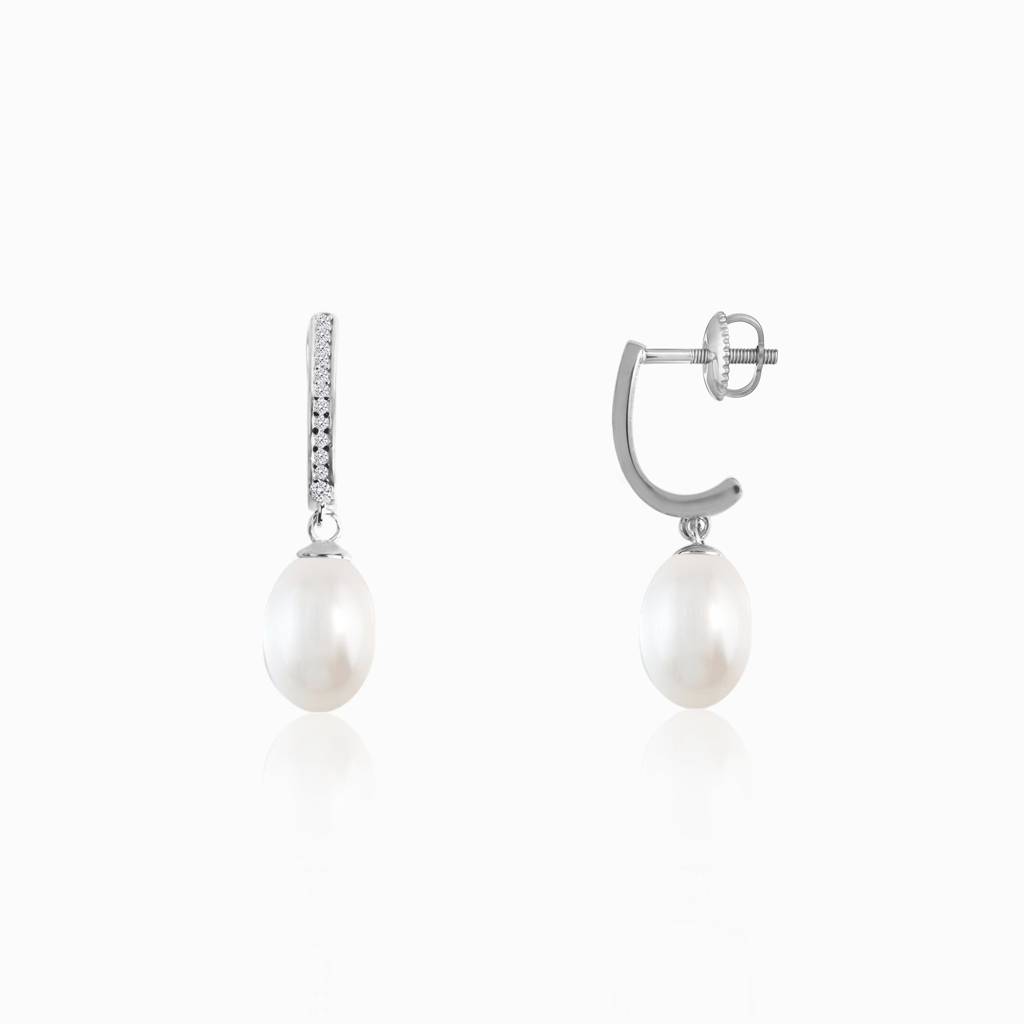 Giva 925 Silver Pearl Drop Earrings| Drops To Gift Women & Girls | With Certificate Of Aut : ER0376