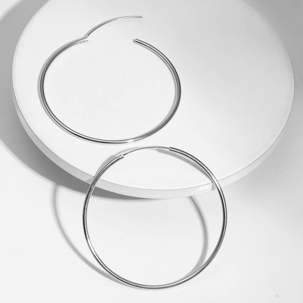 Giva 925 Silver Classic Hoop Earrings - 52Mm : ER0432