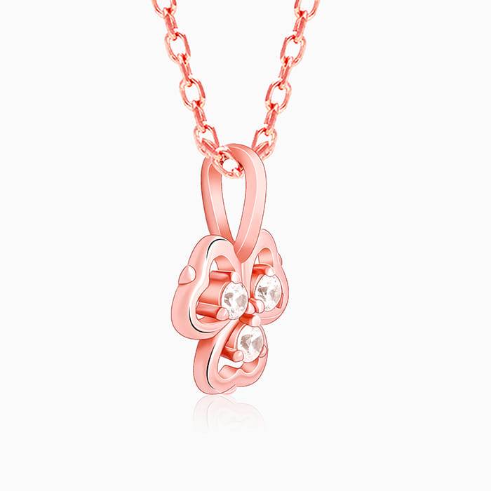 Giva 925 Silver Rose Gold Three Leaf Clover Set Of Four| Gifts For Women And Girls | With  : ER0441PD02282R01606BR0919