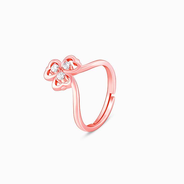 Giva 925 Silver Rose Gold Three Leaf Clover Set Of Four| Gifts For Women And Girls | With  : ER0441PD02282R01606BR0919