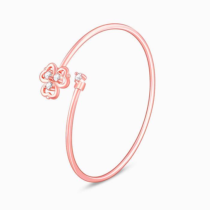 Giva 925 Silver Rose Gold Three Leaf Clover Set Of Four| Gifts For Women And Girls | With  : ER0441PD02282R01606BR0919