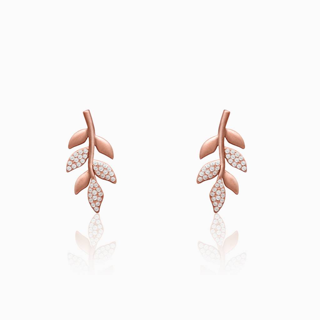 Anushka Sharma Rose Gold Matte Twig Earrings : ER0470