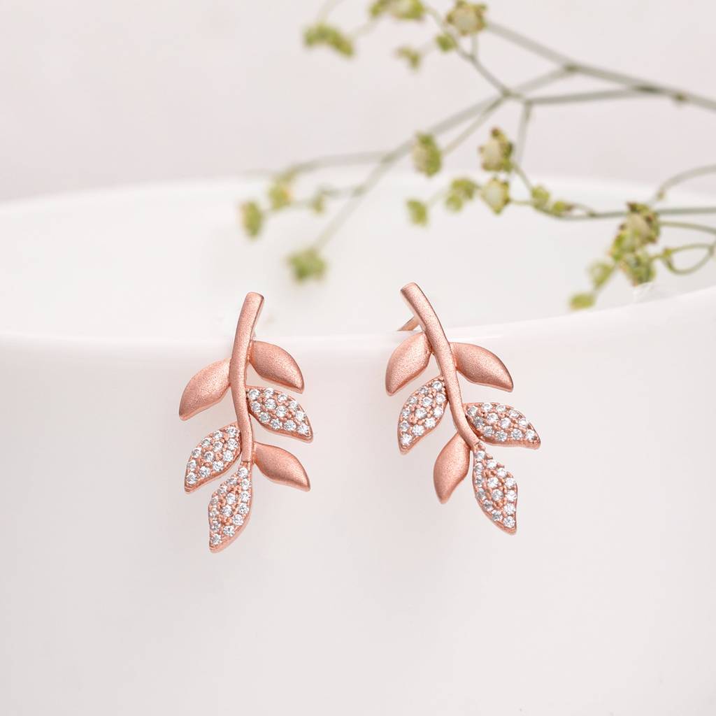 Anushka Sharma Rose Gold Matte Twig Earrings : ER0470