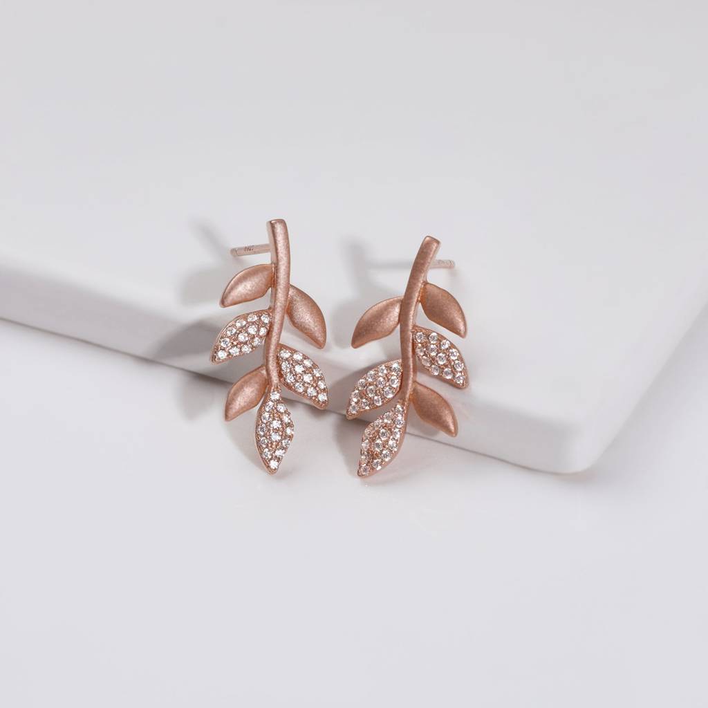 Anushka Sharma Rose Gold Matte Twig Earrings : ER0470
