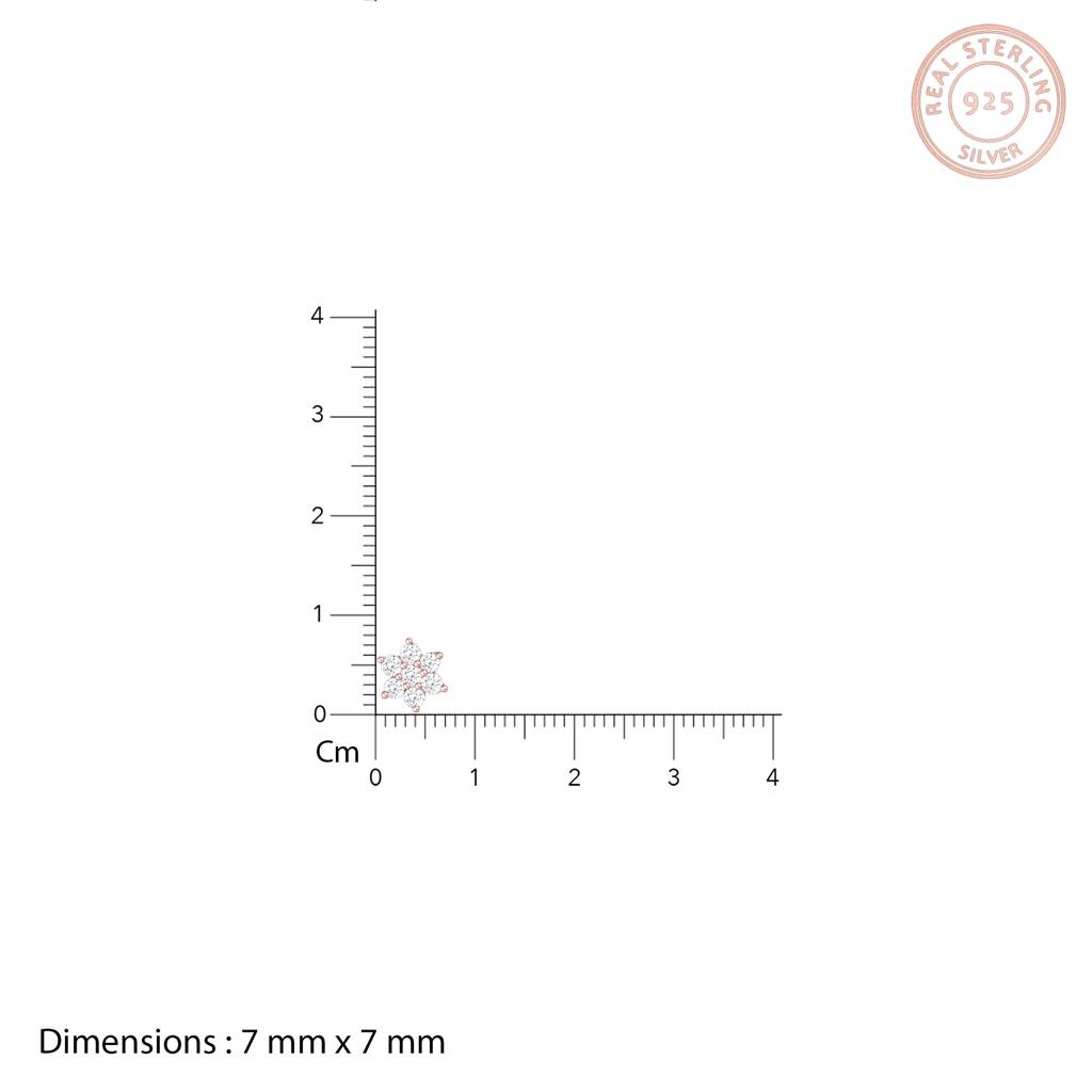 Rose Gold Shining Flower Studs : ER0481