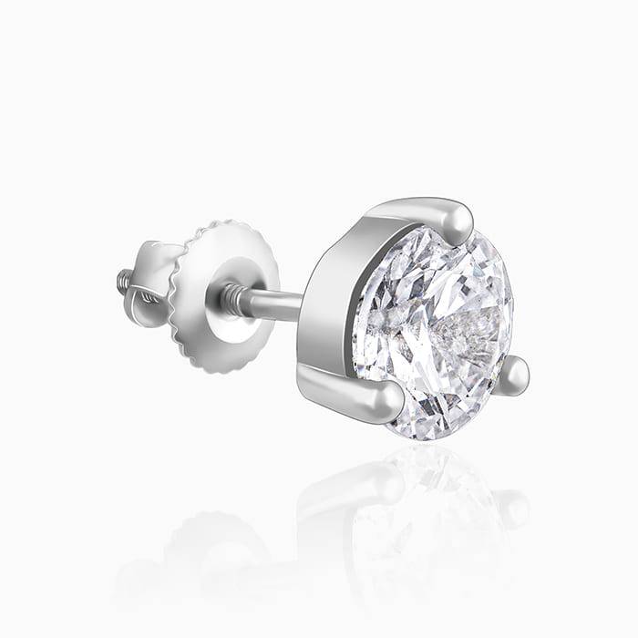 Silver Zircon Mini Studs : ER048