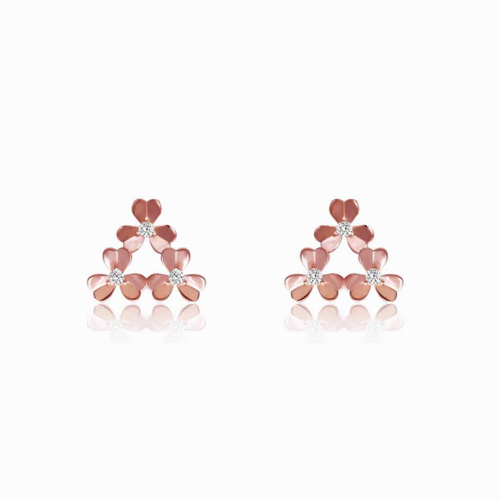 Rose Gold Blooming Flower Earrings : ER0497