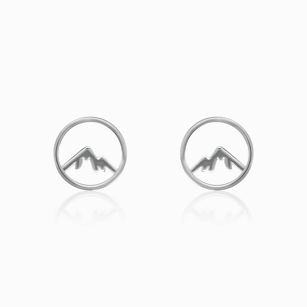 Silver Sphere Mountain Studs : ER0549