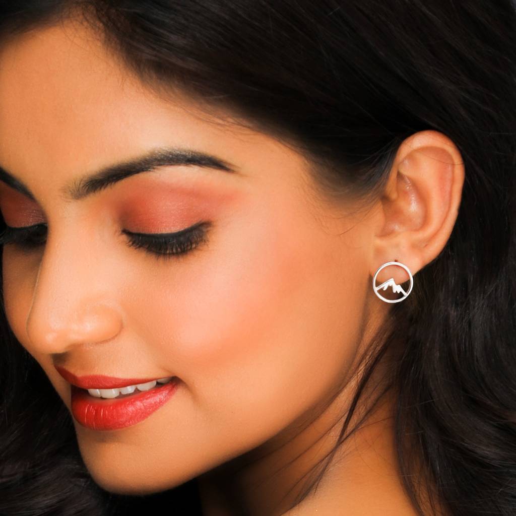 Silver Sphere Mountain Studs : ER0549