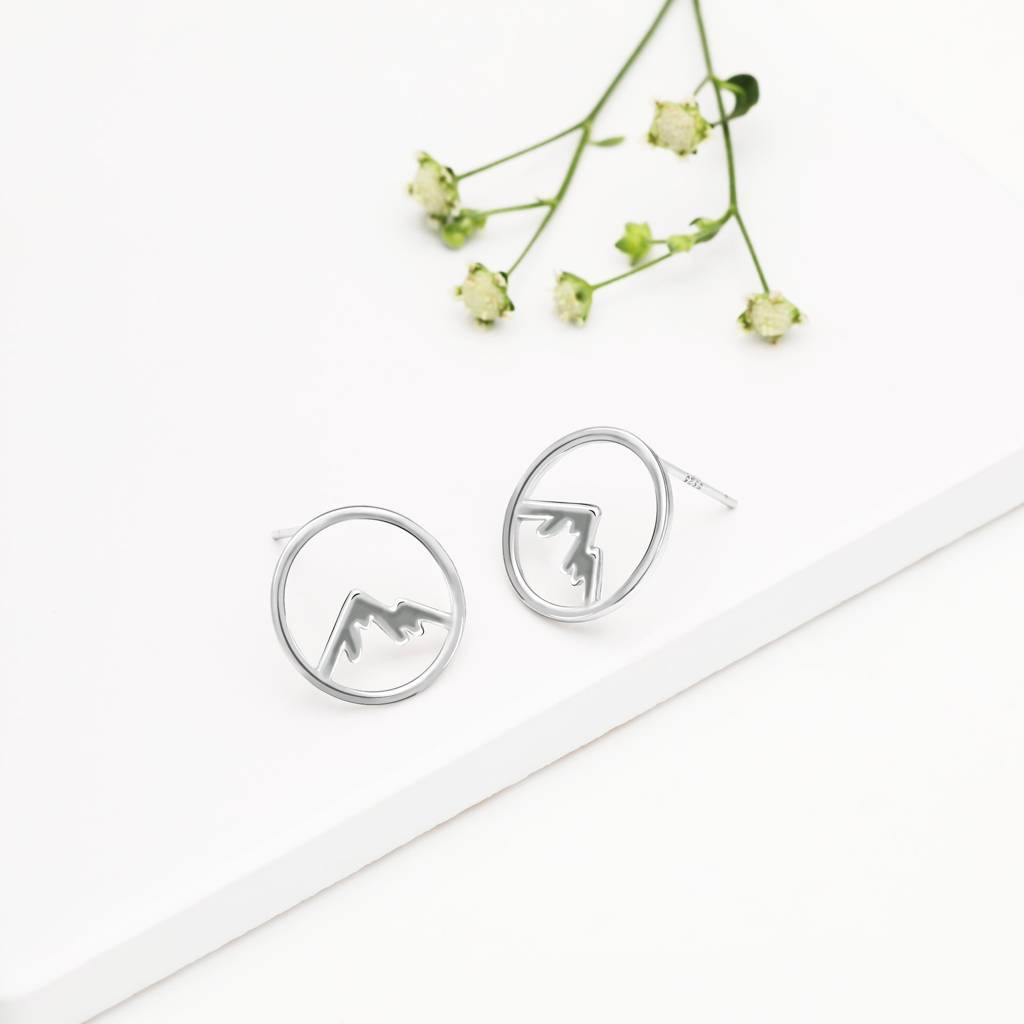 Silver Sphere Mountain Studs : ER0549