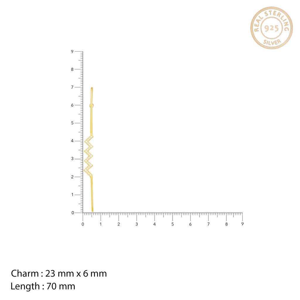 Golden Zig Zag Stick Ear Cuffs : ER0576