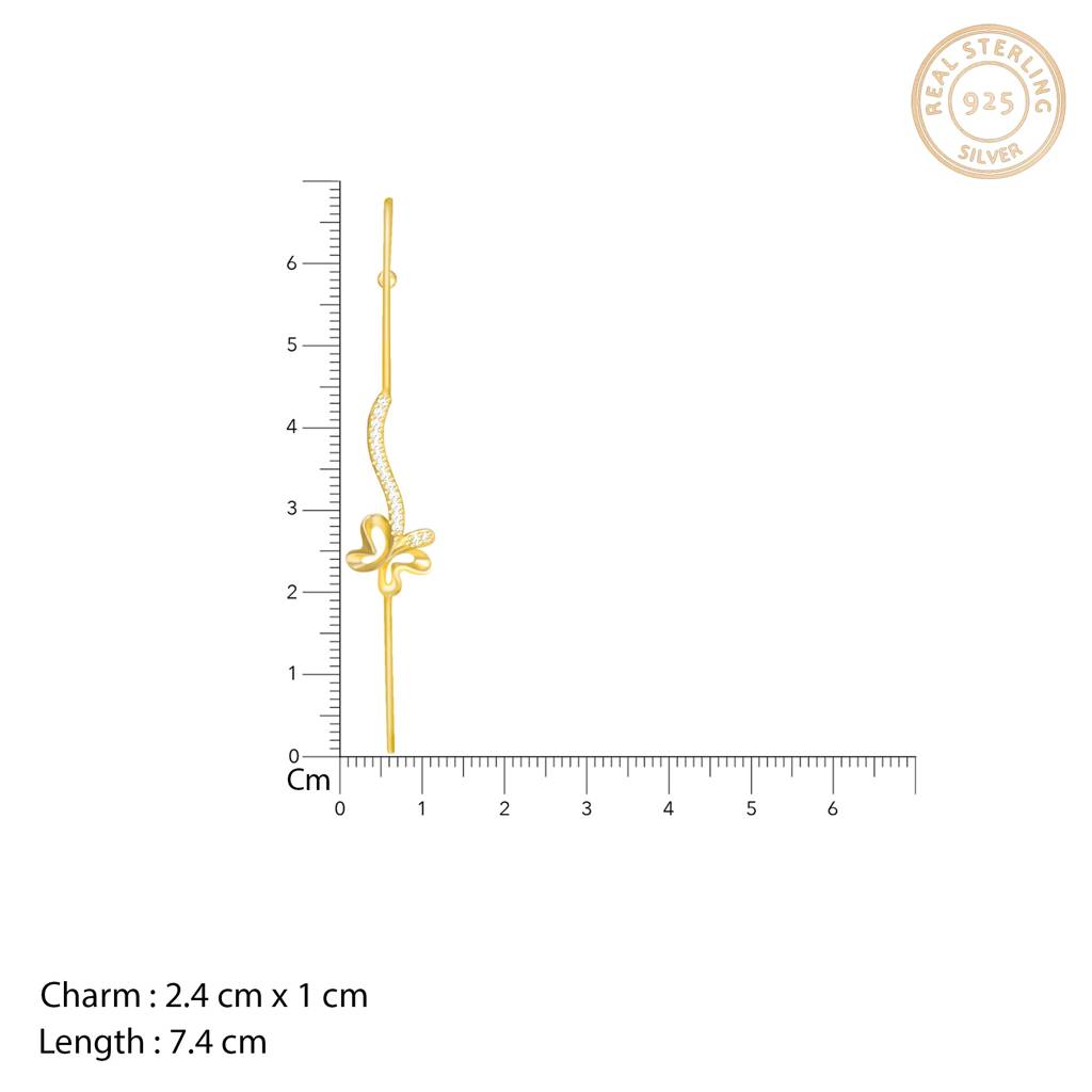 Golden Studded Flower Stick Cuffs : ER0580