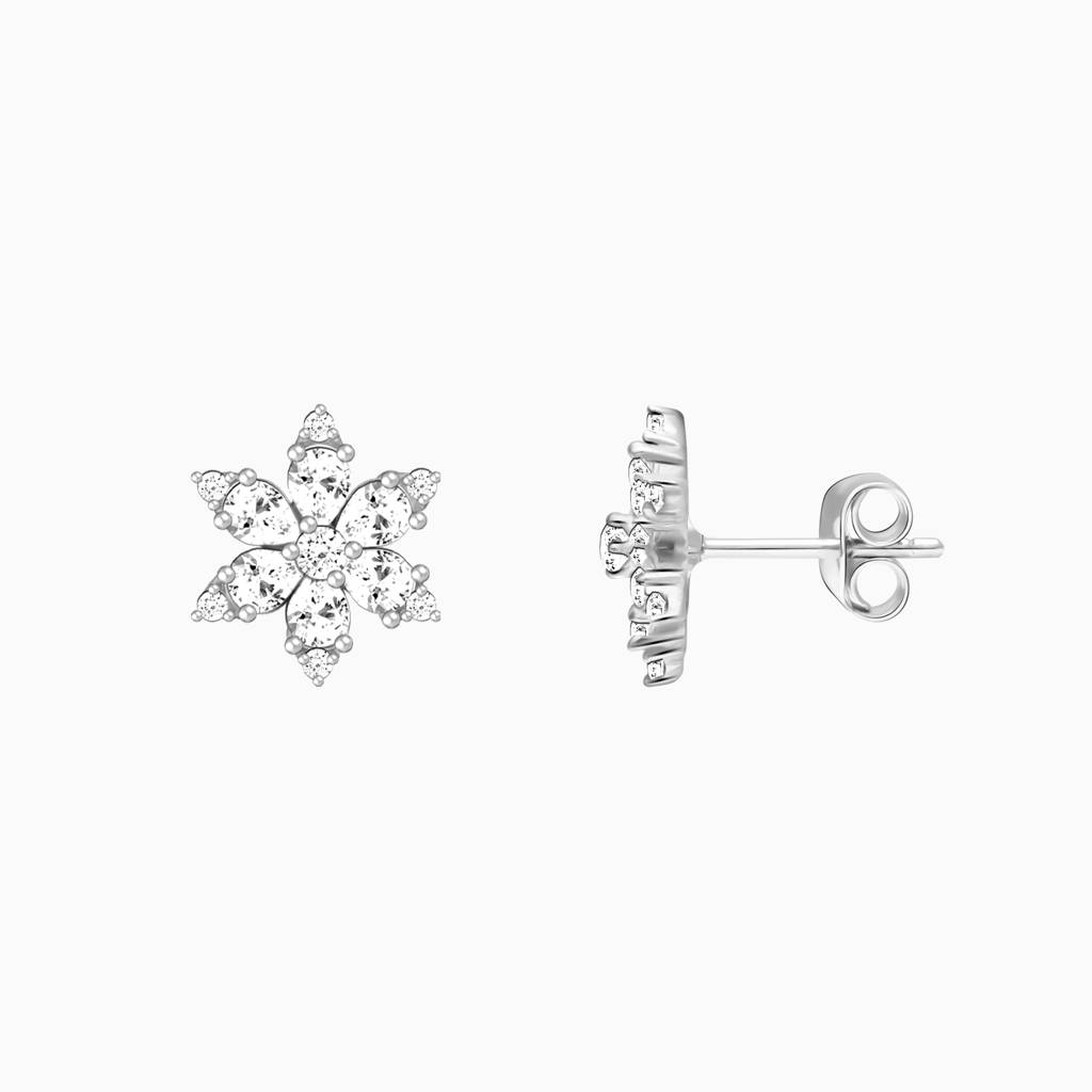 Giva 925 Silver Silver Flowery Snowflake Studs : ER0582